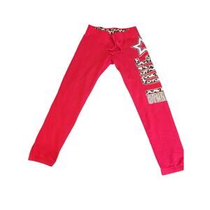 Justice Girl's Size 8 Red/Leopard Sweatpants/Lounge Pants Gymnast